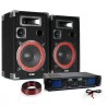 Pack sonorisation 1000W - 2 Enceintes 12" + Amplificateur 2x500W avec EQ + Câblages
