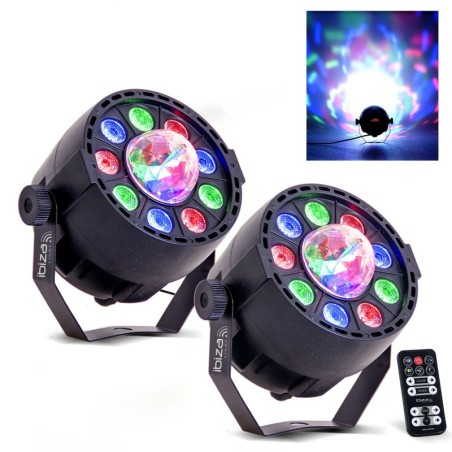 Pack Jeux de lumières - IBIZA LIGHT PAR-ASTRO 2 en 1 projecteur PAR + ASTRO - LED DMX 12W