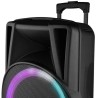 Enceinte Active - FestiSound FESTI15 - 15" 38CM - 700W - sur Batterie - Effet RING LED - USB SD Bluetooth TWS - 2 Micros