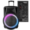 Enceinte Active - FestiSound FESTI15 - 15" 38CM - 700W - sur Batterie - Effet RING LED - USB SD Bluetooth TWS - 2 Micros