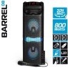 Enceinte Autonome 360 degrés PICKERING BARREL 8 sur Batterie Micro et Télécommande 800 Watts- 8 Hauts parleur LCD - USB/BT/AUX