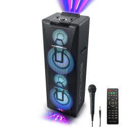 Enceinte M-1990 DJ à LED Party box double bluetooth + Micro - BT/CD/AUX/USB - 1000W