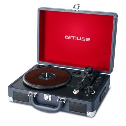 Platine vinyle stéréo 33/45/78 tours avec enceintes intégrées - USB/SD/AUX - Prise casque