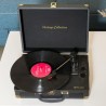 Platine vinyle stéréo vintage collection 33/45/78 tours avec enceintes intégrées - USB/SD/AUX - Prise casque