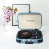 Platine vinyle stéréo bleue clair 33/45/78 tours avec enceintes intégrées - USB/SD/AUX - Prise casque