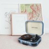 Platine vinyle stéréo bleue clair 33/45/78 tours avec enceintes intégrées - USB/SD/AUX - Prise casque