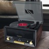 Système Chaîne Hifi CD 20W vintage avec platine Vinyle - CD/FM/USB/AUX - 33/45/78 tours