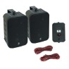 Paire de mini enceintes 200W Noires 6,5" 2 voies avec support - Idéal pour une utilisation domestique ou commerciale