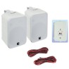 Paire de mini enceintes 200W Blanches 6,5" 2 voies avec support - Idéal pour une utilisation domestique ou commerciale