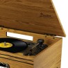 Tourne-Disque - Britz BZ-TP070 - 2x50W- 33/45/78 Tours - USB SD / Bluetooth RADIO FM / Lecteur CD/Casette  - 2 HP Stéréo - Bois