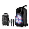 Enceinte sono mobile amplifiée 800W 15" LED/USB/BT/SD/FM + 2 micros sans-fil PARTY15