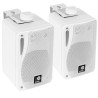 Paire de mini enceintes E-Audio B416 80W Blanches 3 voies avec support - Idéal pour une utilisation domestique ou commerciale