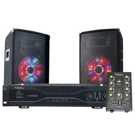Sound Kit 2 Luidsprekers 10 "2X250W + USB mengtafel / BT + Amp en Micro