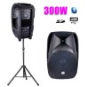Enceinte amplifiée Boomer 8" 300W USB SD BT + pied