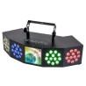Jeu de lumière Ibiza light COMBI-FX4, effet 3-en-1 Wash/Strobe 4 x 12 LED RGBW Moone 144 LED RGB avec DMX