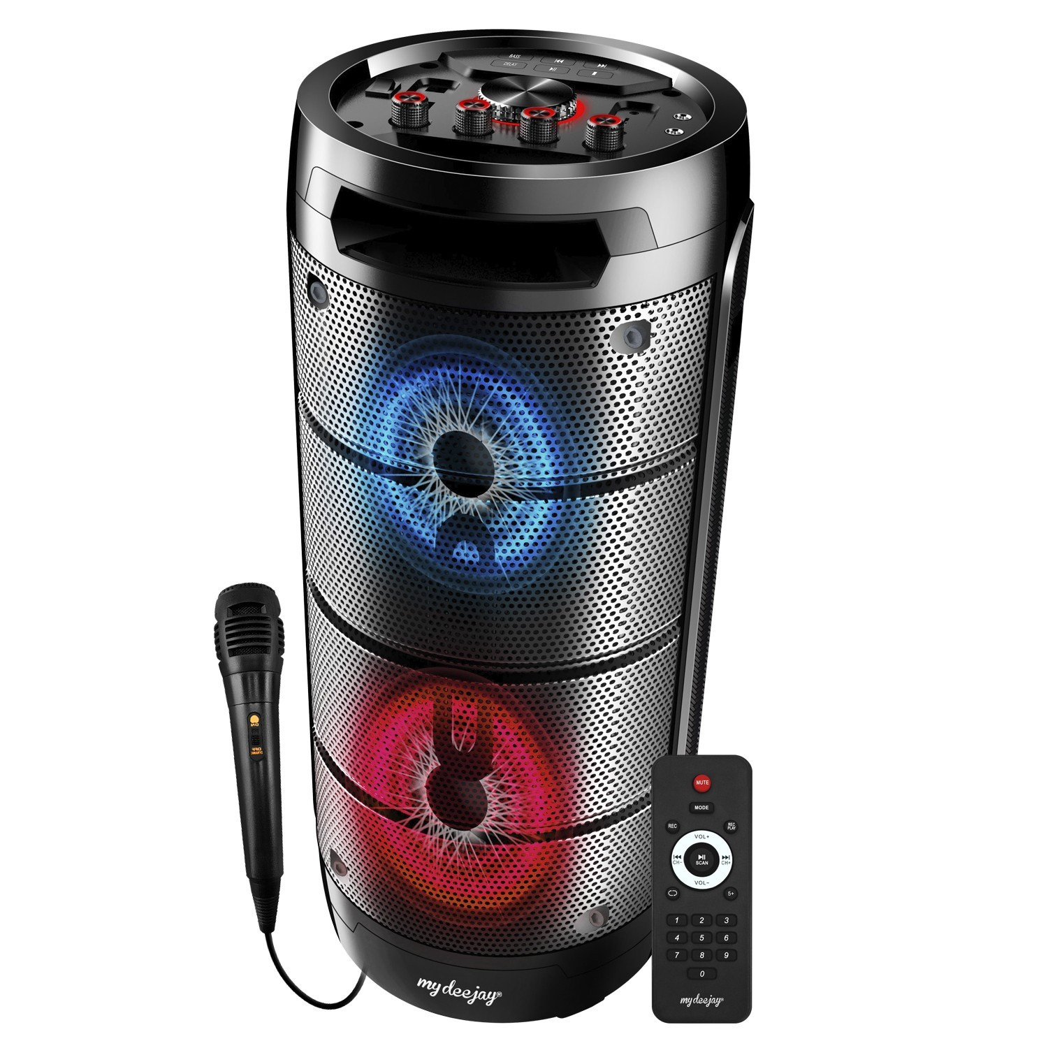 Enceinte Bluetooth Autonome Ledwood XTR500 - 500W, LED RGB, Batterie 7000mAh, IPX6, Multiple Link, Son Puissant
