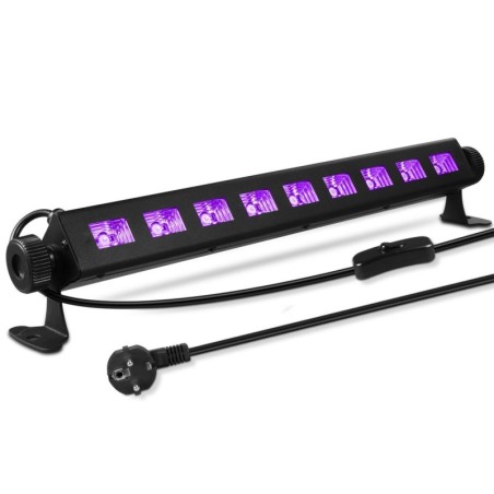Barre Néon UV Beestar UVLINE à LEDs 9x3W ,IP44,  effet surnaturel lorsque la lumière noire se reflète sur des tissus blanc