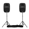 Un par de altavoces con alimentación Boomer 8 "600W + pies
