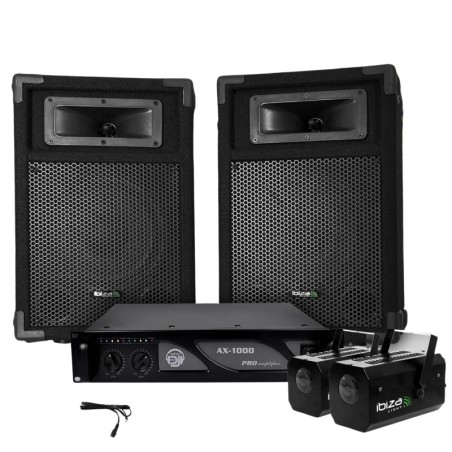2 PACK SONO Passive luidsprekers 8 "Amp 2x180W + 1000W + 2 + Kabels moonflowers STAR360