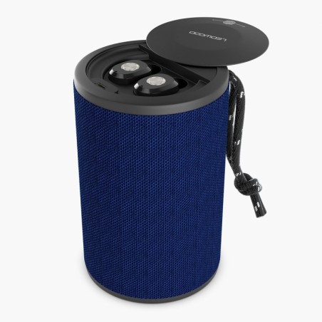 LEDWOOD PACK ECOUTEURS SANS FIL + ENCEINTE - DUAL - ENCEINTE 2 EN 1 AVEC ECOUTEURS INTÉGRÉS - INTRA AURICULAIRE - BLEU