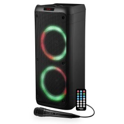 Enceinte Autonome sur Batterie - FestiSound SUNSET 208  -600W- USB/SD/Bluetooth - Micro filaire - 2x Boomer 20cm à LED RVB