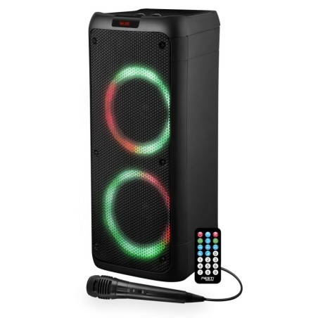 Enceinte Autonome sur Batterie - FestiSound SUNSET 208  -600W- USB/SD/Bluetooth - Micro filaire - 2x Boomer 20cm à LED RVB