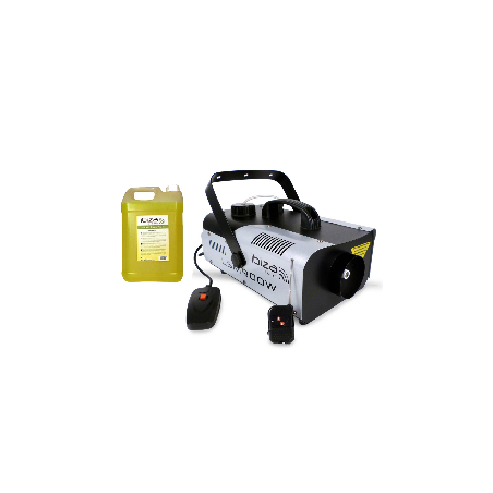 máquina de humo FLASH 1320W capacidad 2.27L DMX con dos controles remotos (alambre / inalámbrica) + 7L