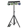 Portique Lumières Ibiza Light DJLIGHT60 2 Projecteurs PAR 12 LED RVBB de 1W, 2 Moon Flower à LED RGBWA, DMX, Télécommande