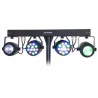 Portique Lumières Ibiza Light DJLIGHT60 2 Projecteurs PAR 12 LED RVBB de 1W, 2 Moon Flower à LED RGBWA, DMX, Télécommande