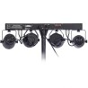 Portique Lumières Ibiza Light DJLIGHT60 2 Projecteurs PAR 12 LED RVBB de 1W, 2 Moon Flower à LED RGBWA, DMX, Télécommande