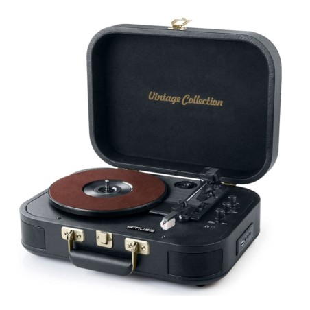 Platine Vinyl Muse MT-201 GLD, Stéréo 33-45-78 Tours, Bluetooth USB AUX, Enceintes intégrées 2x5W, Black Gold