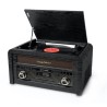 Platine vinyle Muse MT-115W, Micro-Chaîne Radio FM avec 30 stations préréglées, Stéréo 33/45/78 tours , CD, Puissance 20W