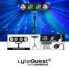 Jeux de lumières, LyteQuest Pack RAINBOW, Portique, 2 PAR 14 LEDS de 1W, 2 LED Ball 3 RVB 3W, Mode Audio et Auto, Télécommande