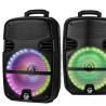 Enceinte sono mobile My Deejay MDJ12 Ring à LEDs RVB 600W 12" USB, Bluetooth, TWS, Micros VHF et filaire, Télécommande