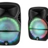 Enceinte sono mobile My Deejay MDJ15 Ring à LEDs RVB 700W 15" USB, Bluetooth, TWS, Micros VHF et filaire, Télécommande