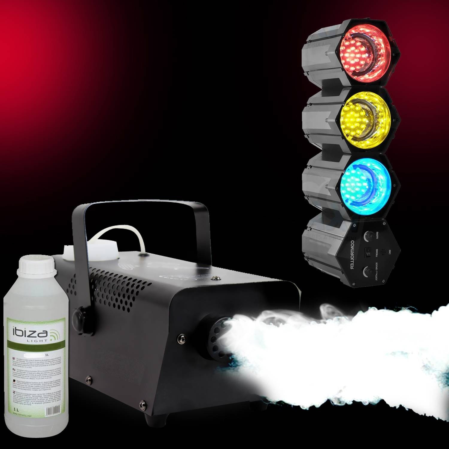 Machine à Fumée 700W Avec 8 LED RVB - Effets Lumineux Pour Mariage, Fête, Halloween & Discothèque