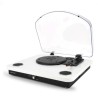 Platine vinyles Ledwood ROUND300 Blanche  - 33-45-78 Tours, Encodage sur USB, avec haut-parleurs stéréo 2x5W, Bluetooth