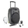 Enceinte active Ibiza sound PORT15VHF-MKII, Portable Autonome 15” - 800W USB/MP3/Bluetooth/Vox + 2 micros VHF