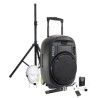 Enceinte active Ibiza sound PORT15VHF MKII, Portable Autonome 15” - 800W USB/MP3/Bluetooth/Vox + 2 micros VHF, Support pied