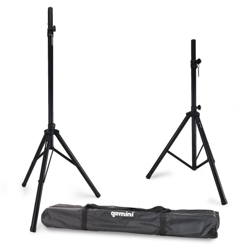 Lot De 2 Supports D'enceinte Métalliques - Hauteur 25 Cm - Support Jusqu'à 13 Kg - Double Colonne Avec Amortisseurs Silicone