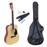 Kit Guitare Acoustique Johnny Brook JB300 Couleur Naturel, médiator, cordes, sacoche et une sangle