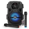 Enceinte DJ sur batterie MyDj SONIC 08 à LED - 400W - USB/BT/AUX - Karaoké avec 2 Micros VHF sans fil