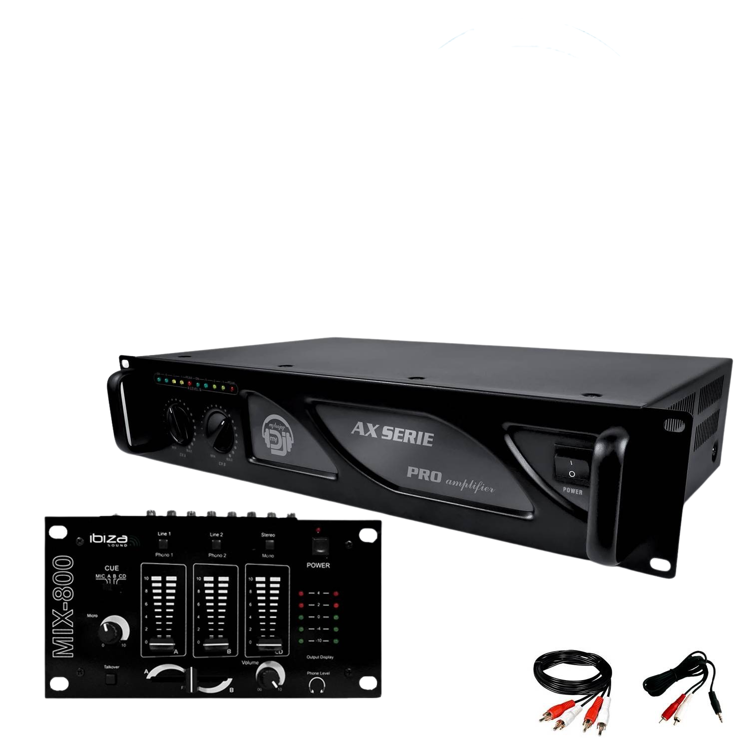 Amplificateur sono 2 x 1000W MY DEEJAY AX-2000 MyDj + table de mixage ...