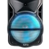 Enceinte amplifiée Karma PSB12" 600W PMPO, Mobile sur batterie, LED, 1 micro VHF, 1 filaire, USB SD Bluetooth, TWS, Support Pied