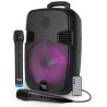 Enceinte Active sur batterie KoolStar STARLED08, 100W, Boomers 20cm à LED RVB, USB Bluetooth, 2 Microphones et télécommande