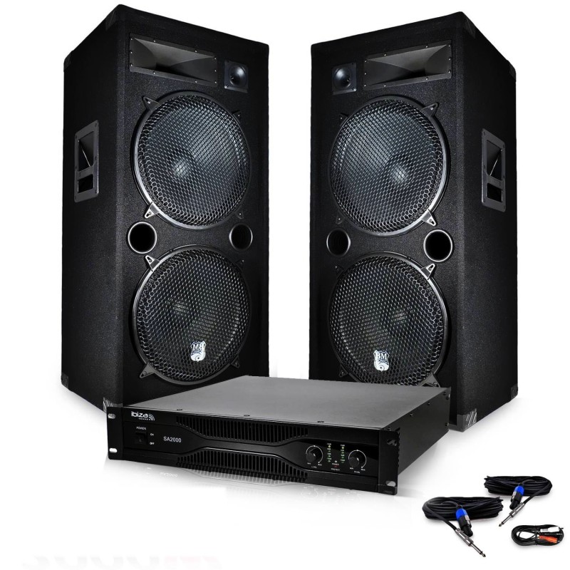 Paire Enceintes Sono Passives IBIZA STAR8B - 2x180W - 2 Voies Bassreflex - 20cm