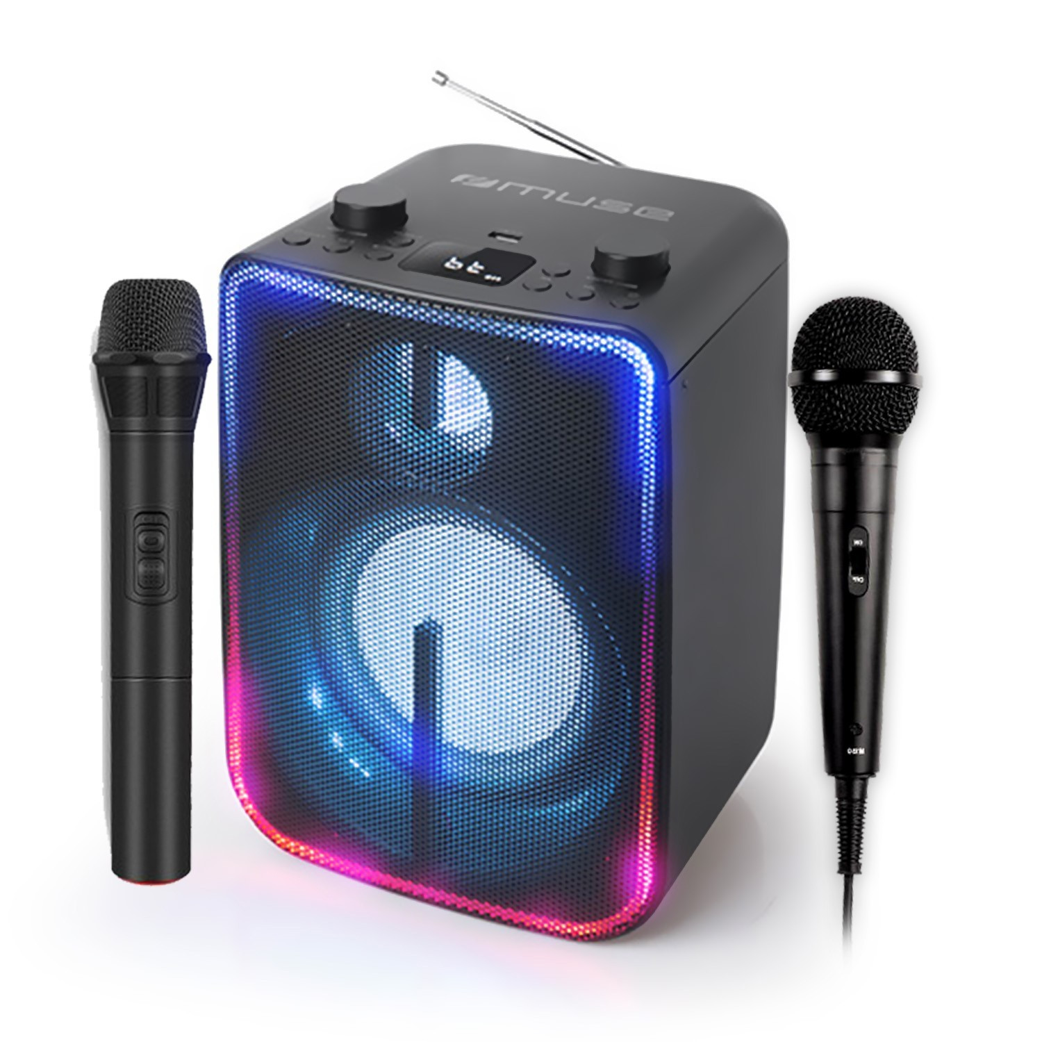 Enceinte Bluetooth Ibiza LYRA400 - 300W - Woofer LED - Batterie - Karaoké - Noir