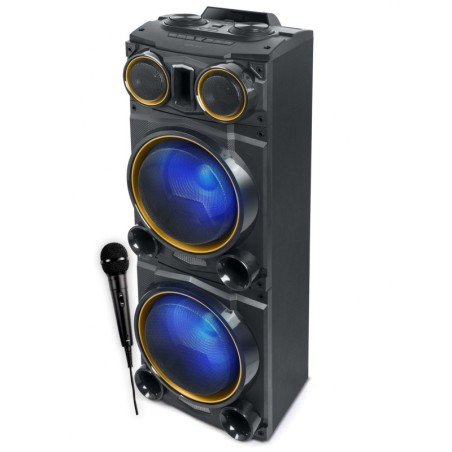 Enceinte Sono Party Box Muse M-1988 DJ - 800W - Effet LED multicolore et clignotante, USB / Bluetooth / Radio FM - 2 Entrées AUX