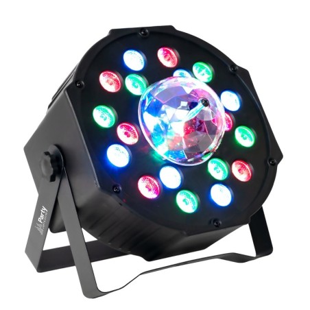 PROJECTEUR PAR Party Sound & Light PARTY-PAR-ASTRO - 7 canaux DMX A LED, 18 LED RVB, AVEC ASTRO, Effet Astro 3 LED, Etrier
