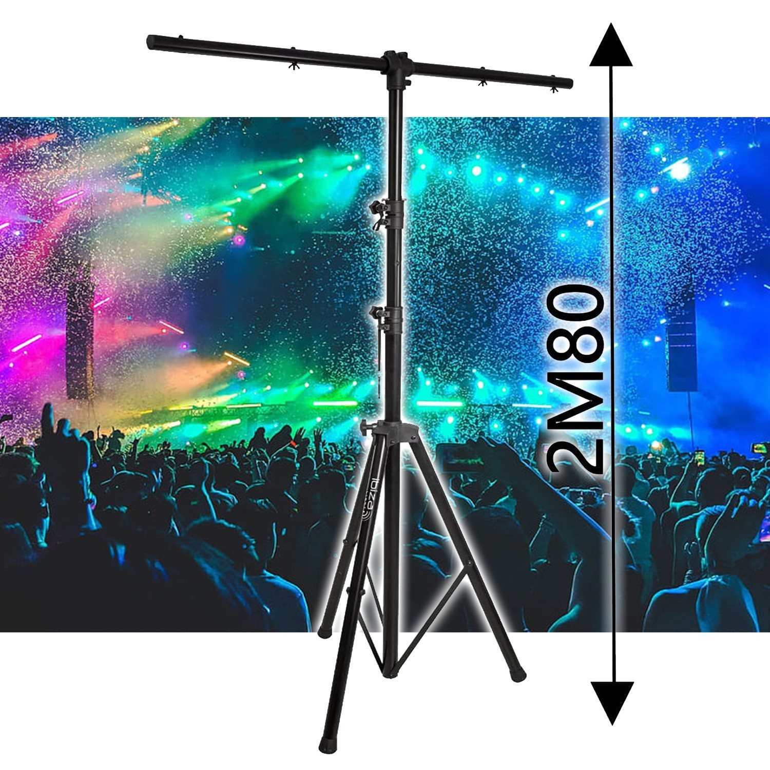 Kit éclairage DJ 8 Projecteurs LED 18X + Portique - Effets DMX, Musical, Auto, Idéal Fête Mariage Club